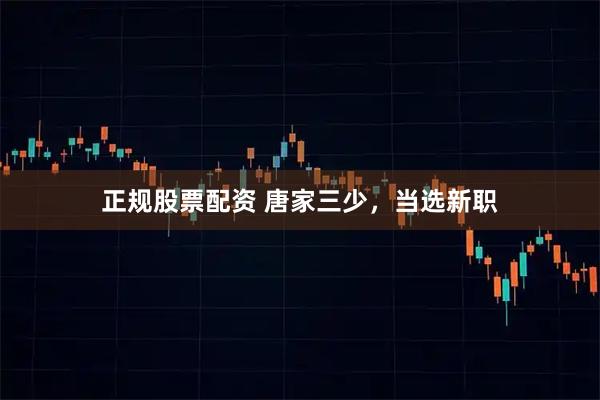 正规股票配资 唐家三少，当选新职