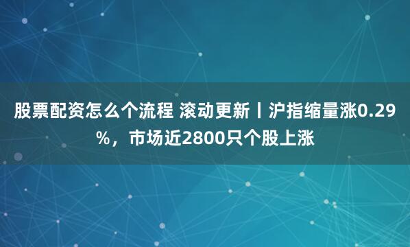 股票配资怎么个流程 滚动更新丨沪指缩量涨0.29%，市场近2800只个股上涨